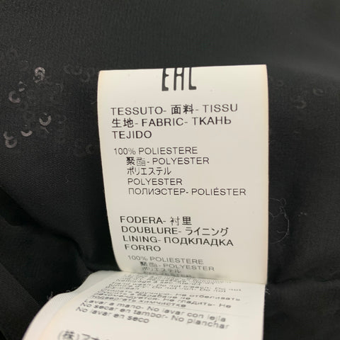 MSGM Size S Black Polyester Sequined Ruffle Shirt