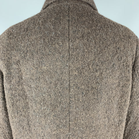 LUCIANO BARBERA Size 10 Dark Brown Sparkle Alpaca Blend Coat