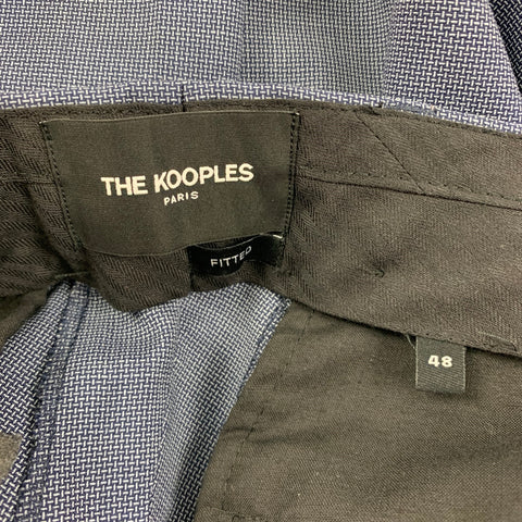 THE KOOPLES Size 38 Blue Grid Wool Notch Lapel Suit