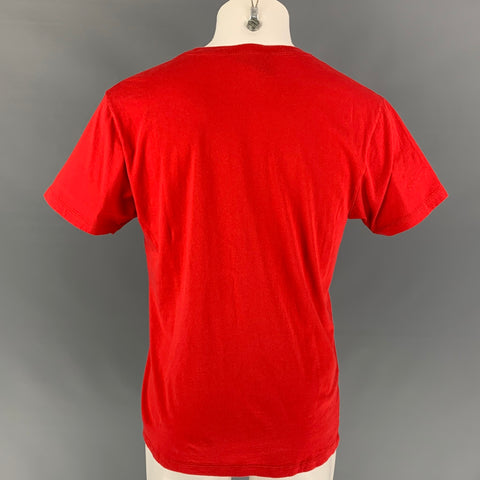 GUCCI Size M Red & White Guccify Logo Cotton Short Sleeve T-shirt