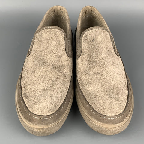 JOHN VARVATOS Size 10 Light Brown Suede Slip On Loafers