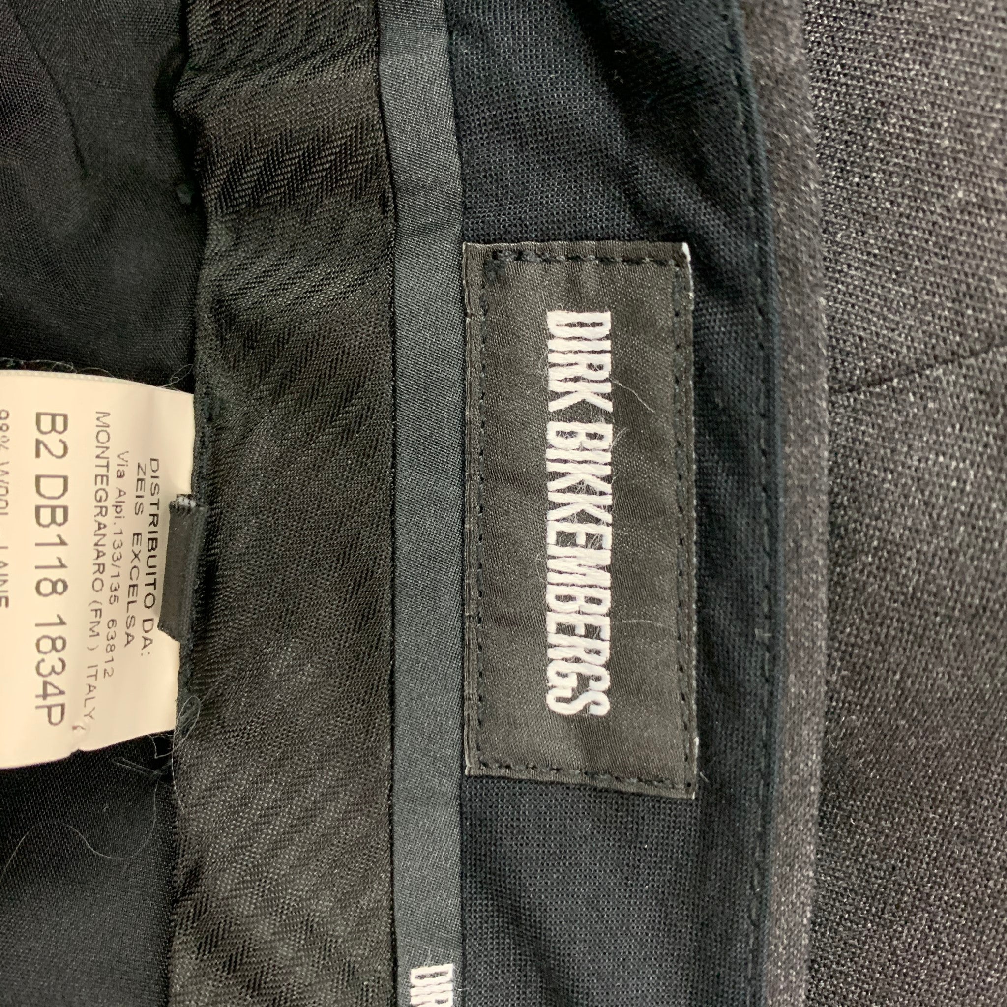 DIRK BIKKEMBERGS Size 30 Black Wool Zip Fly Dress Pants