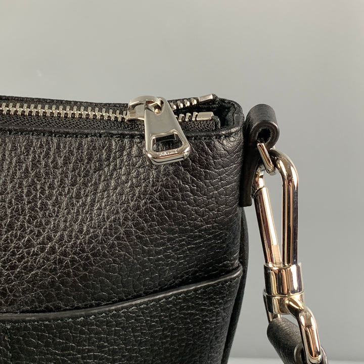 BALLY Black Pebble Grain Leather Shoulder Bag