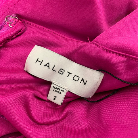 HALSTON HERITAGE Size 2 Pink One Shoulder Dress