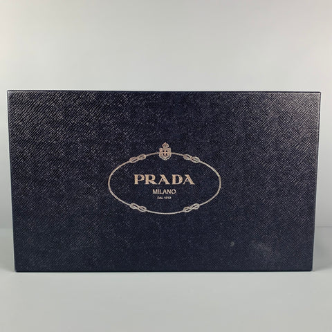 PRADA Size 8 Black Leather Lace Up Shoes