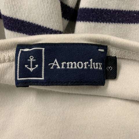 ARMOR-LUX Size M Cream & Navy Stripe Cotton Nautical Pullover