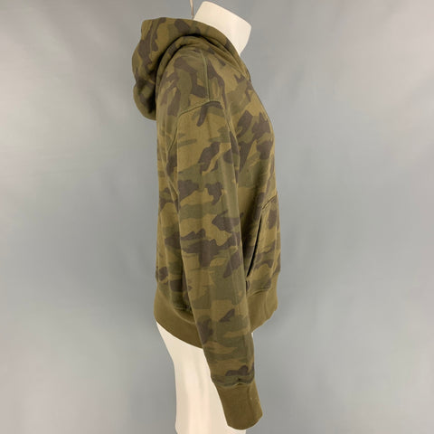 TODD SNYDER x CHAMPION Size M Olive & Brown Camo Cotton Hoodie Sweatshirt