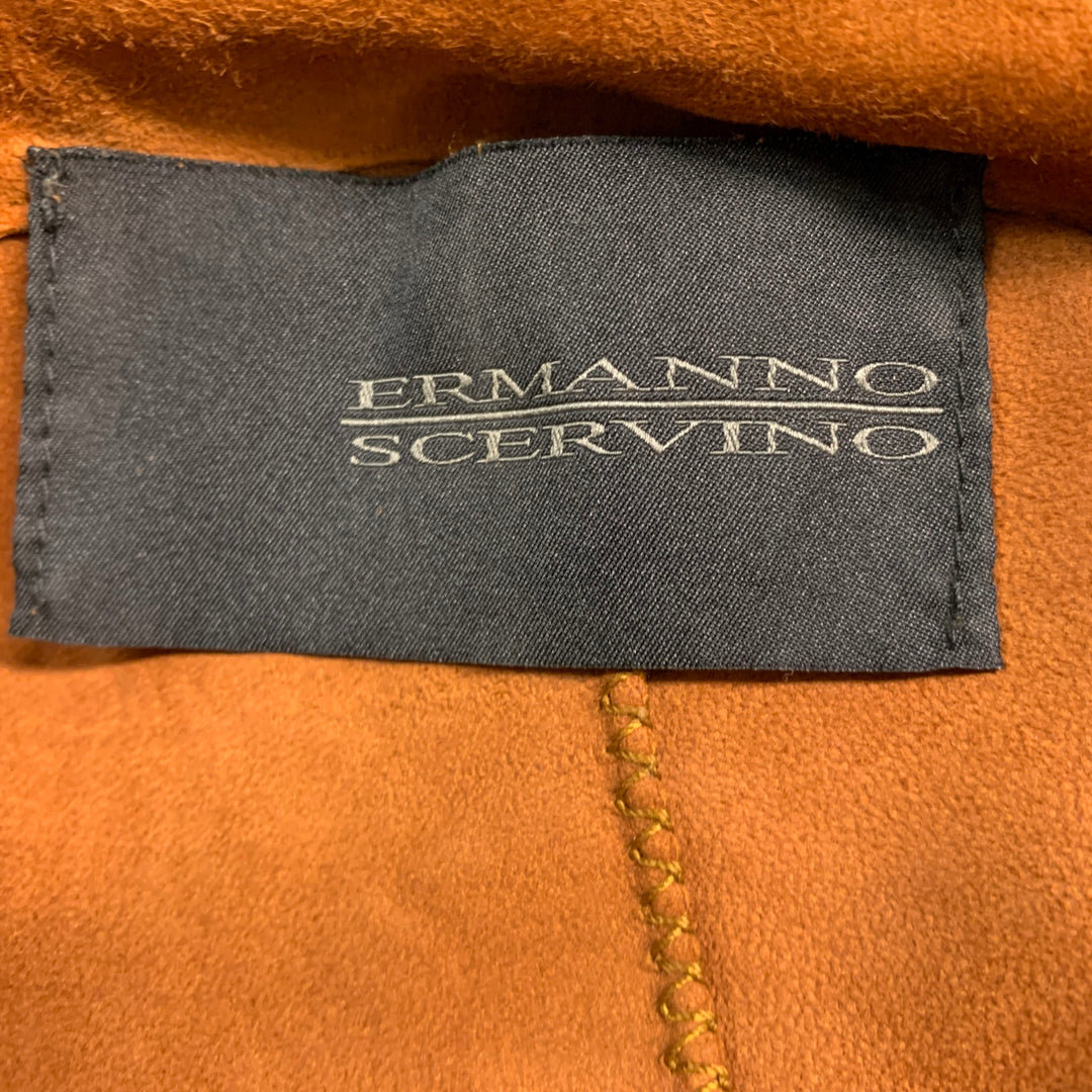 ERMANNO SCERVINO Size 4 Camel Suede Long Sleeve Casual Top