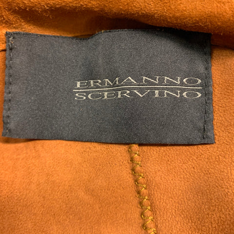 ERMANNO SCERVINO Size 4 Camel Suede Long Sleeve Casual Top