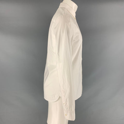 ALLSAINTS Size S White Solid Cotton Button Up Long Sleeve Shirt