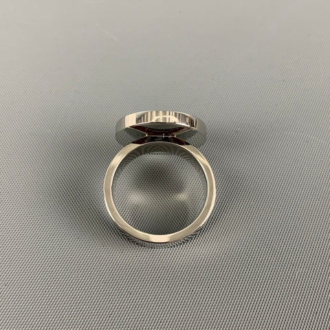WE 11 DONE Ring Size 9 Black Crystal Round Cutl Ring