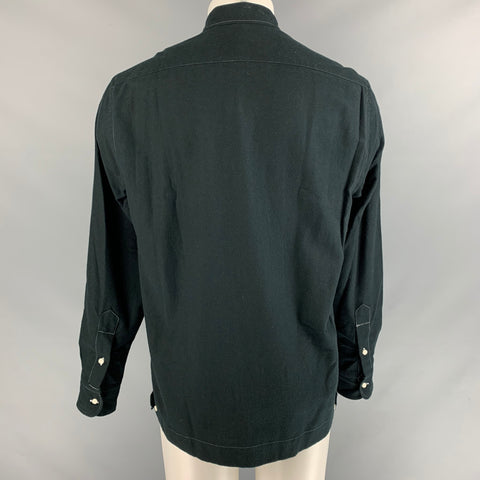 GITMAN BROS Size M Black Contrast Stitch Cotton Long Sleeve Shirt
