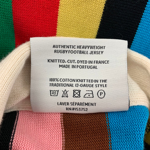 ROWING BLAZERS Size L Multi-Color Vertical Stripe Cotton Long Sleeve Polo