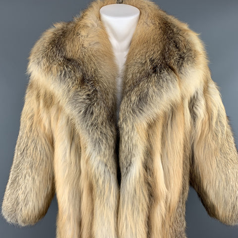 Vintage CUSTOM MADE M Gold Red Fox Fur Long Coat