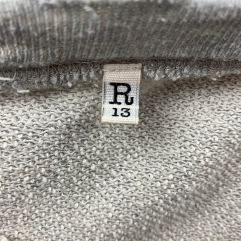 R13 F/W 18 Size L Light Gray Heather Distressed Cotton Crew-Neck Sweatshirt