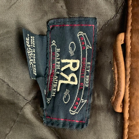 RRL by RALPH LAUREN Size L Brown Distressed Leather Western Jacket