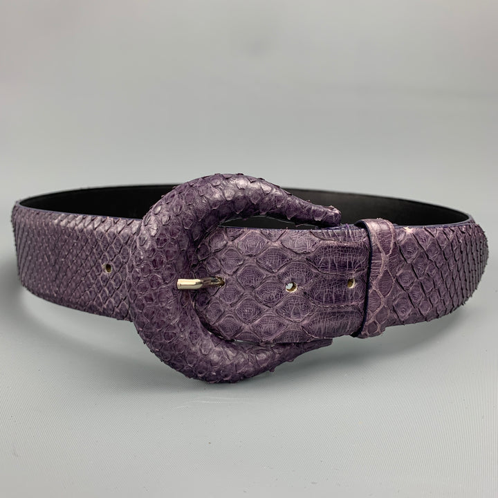 ORCIANI Purple Snake Skin Leather Belt