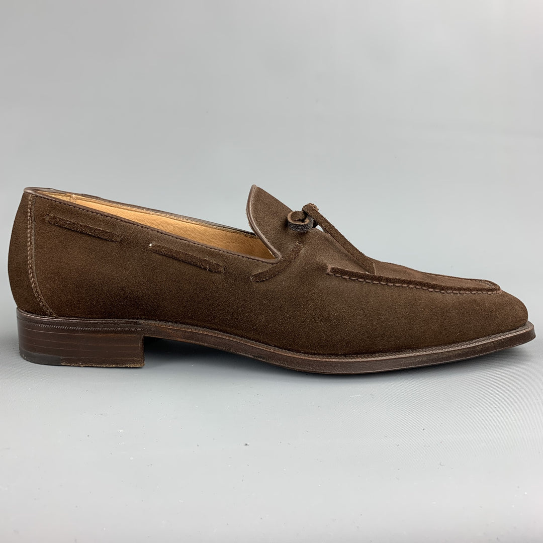 GRAVATI for WILKES BASHFORD Size 7.5 Brown Suede Slip On Loafers