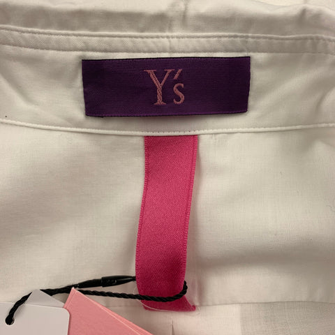 Y's by YOHJI YAMAMOTO Size M White Cotton Wrap Around Shirt
