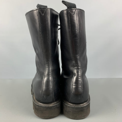 GRENSON Size 10 Black Leather Lace Up Boots
