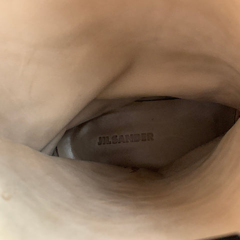 JIL SANDER Talla 7.5 Botas con hebilla de latón y ante negro