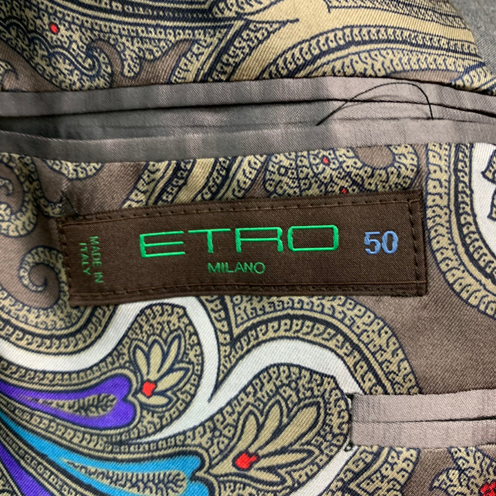 ETRO Size 40 Grey Brown Stripe Cotton Single breasted Sport Coat