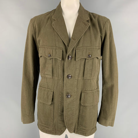 RRL by RALPH LAUREN Size XL Olive Cotton Jacket