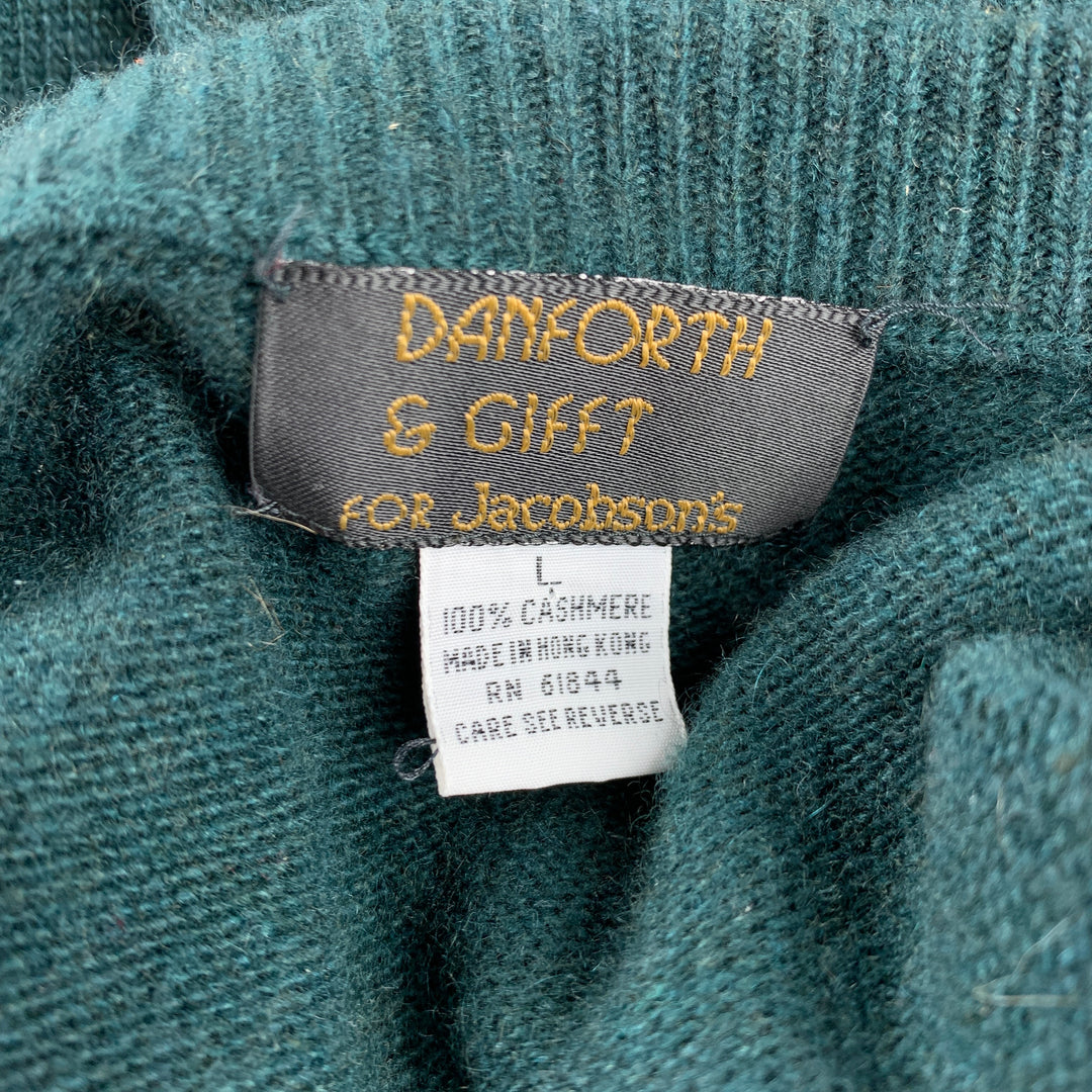 DANFORTH &amp; GIFFT Talla L Jersey de cachemira con cuello en V verde oscuro
