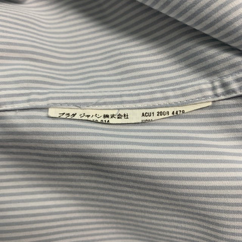 PRADA Taille S Chemise à manches longues à rayures bleues et blanches