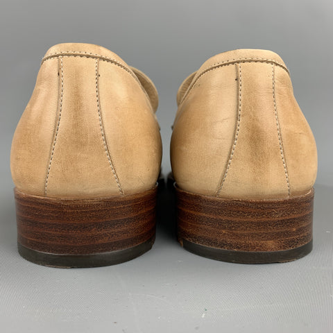 GRAVATI for WILKES BASHFORD Size 8.5 Natural Leather Penny Loafers