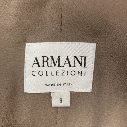 ARMANI COLLEZIONI Size 8 Grey & Taupe Floral Print Bell Sleeve Blazer