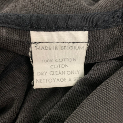 VERONIQUE BRANQUINHO Size 12 Charcoal Cotton Double Breasted Belted Trench Coat