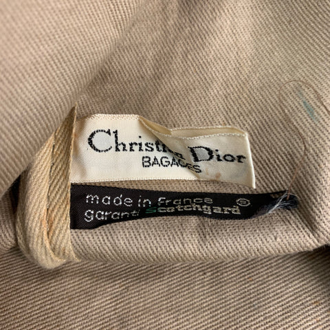 CHRISTIAN DIOR Monsieur Boston Navy & Beige Monogram Coated Canvas Handbag