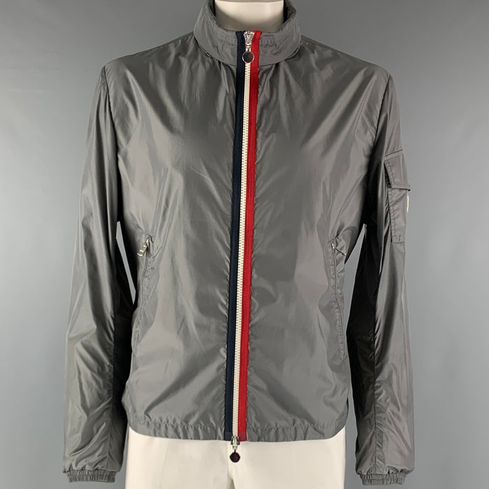 MONCLER Size XXL Grey Nylon Windbreaker Jacket