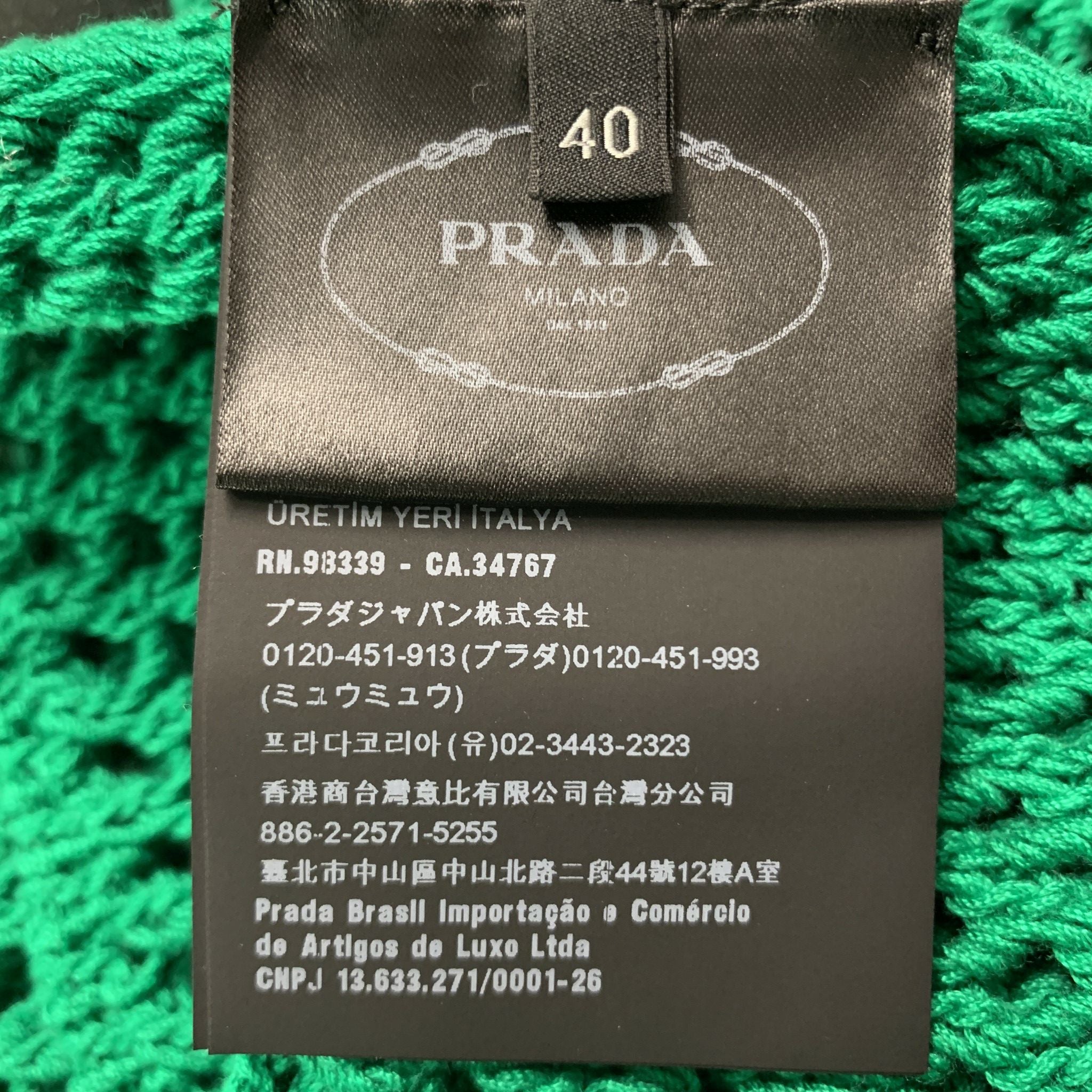 PRADA Size 4 Green Cotton Crochet Cropped Casual Top – Sui Generis