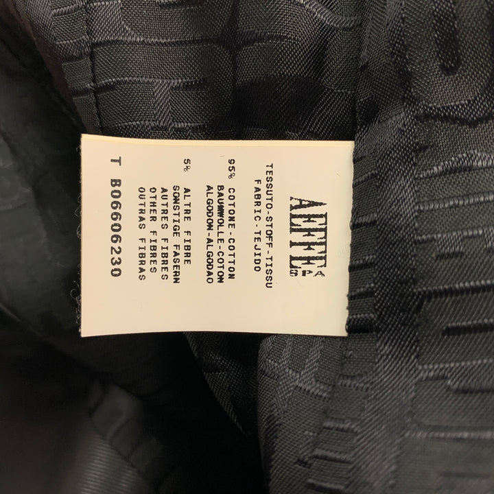 JEAN PAUL GAULTIER Size 10 Black Coated Cotton Belted Double Breasted Jacket