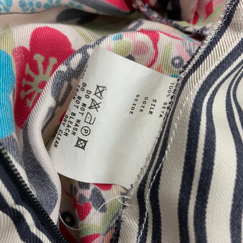 ETRO Size 4 Multi-Color Silk Floral Spaghetti Straps Casual Top