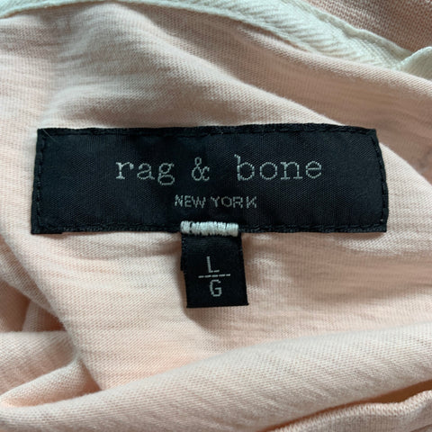 RAG & BONE Size L Pink Graphic Cotton Crew-Neck T-shirt