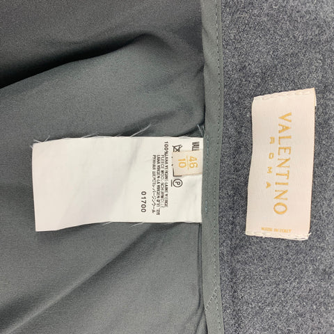VALENTINO Size 10 Grey Black Wool Mixed Pencil Below Knee Skirt