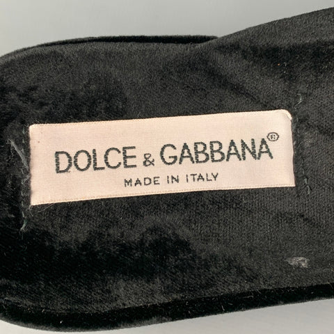 DOLCE & GABBANA Size 11 Black Velvet Platform Sandals