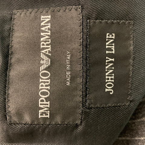 EMPORIO ARMANI Size 40 Charcoal Grey Chalkstripe Wool Blend Sport Coat