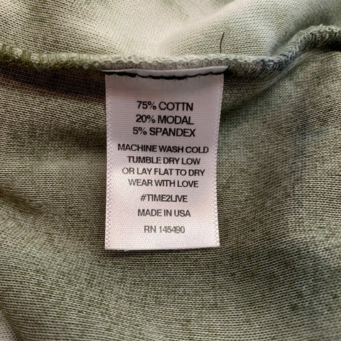 ELECTRIC & ROSE Size M Olive & Black Tie Dye Cotton Blend Hoodie Sweatshirt