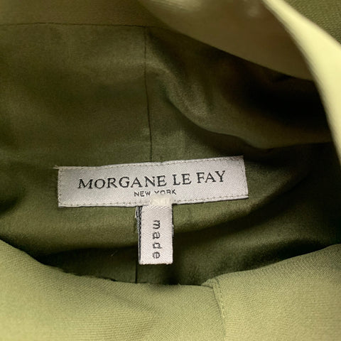 MORGANE LE FAY Talla L Abrigo Asimétrico Seda / Lycra Oliva