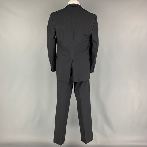 THEORY Size 40 Black Grey Pinstripe Wool Lycra Single breasted 34 Suit