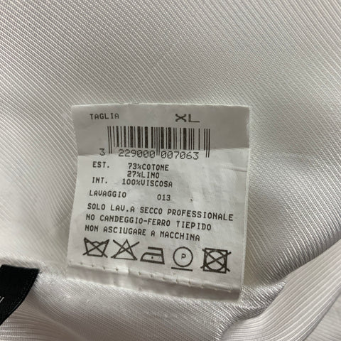 NEIL BARRETT Size XL White Cotton / Linen Buttoned Vest