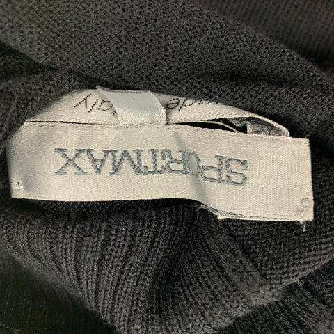 SPORTMAX Size L Black Wool Textured Turtleneck Pullover