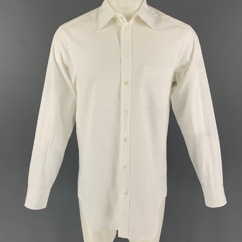 GIORGIO ARMANI Size S White Cotton Long Sleeve Shirt