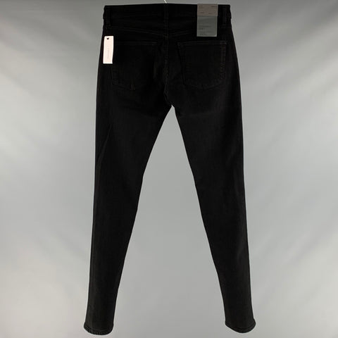 J BRAND Taille 29 Jean noir uni en coton élasthanne avec braguette zippée