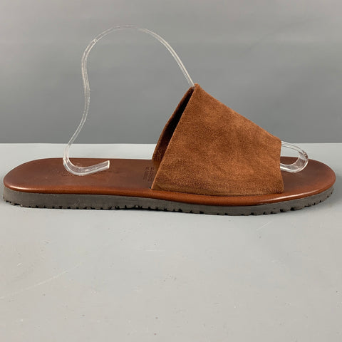 BLOOMINGDALE'S Size 9 Brown Suede Slip On Sandals