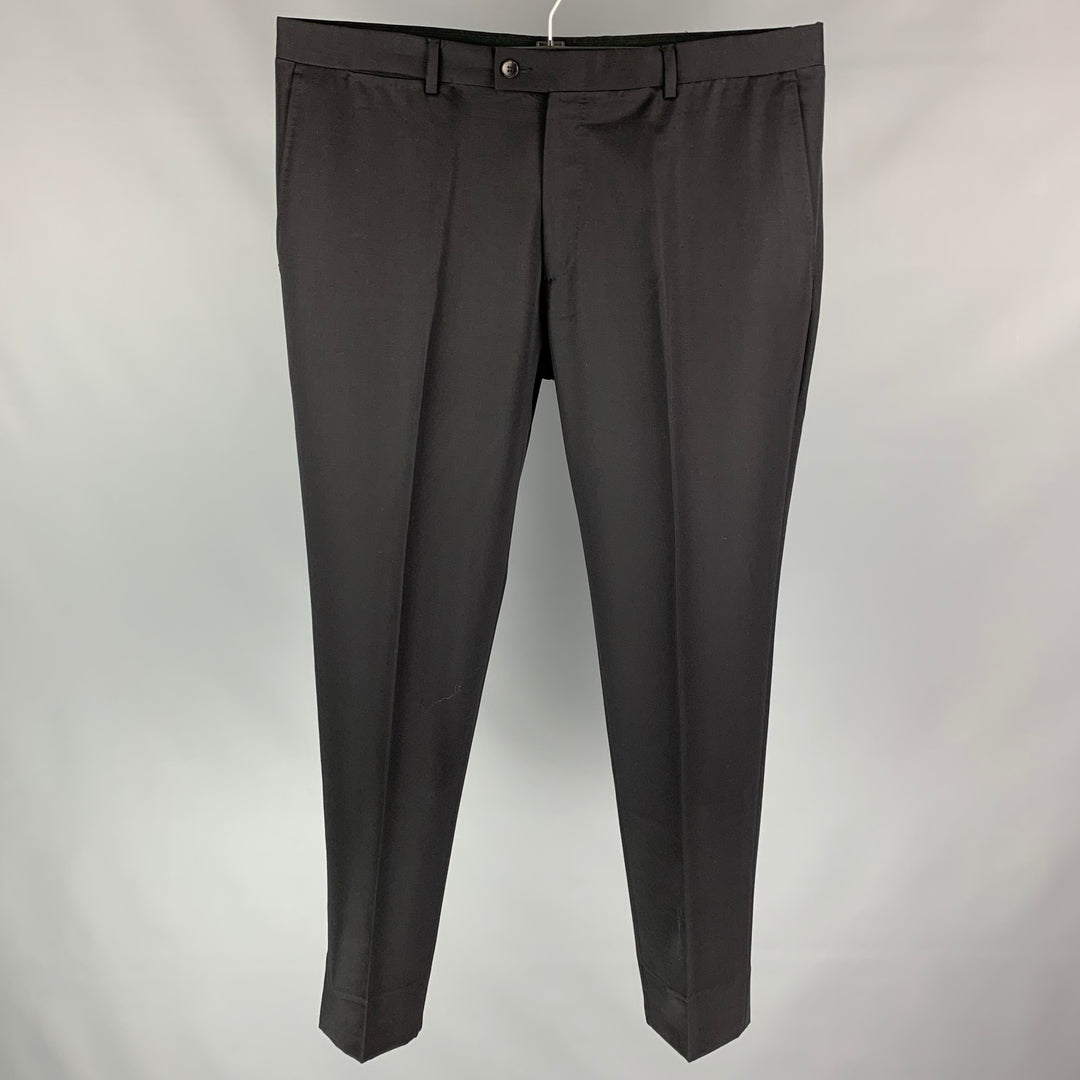 GUCCI Taille 40 Pantalon habillé en laine noire avec braguette zippée